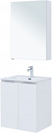 Aquanet Мебель для ванной Алвита New 60 2 дверцы подвесная белая матовая – фотография-3